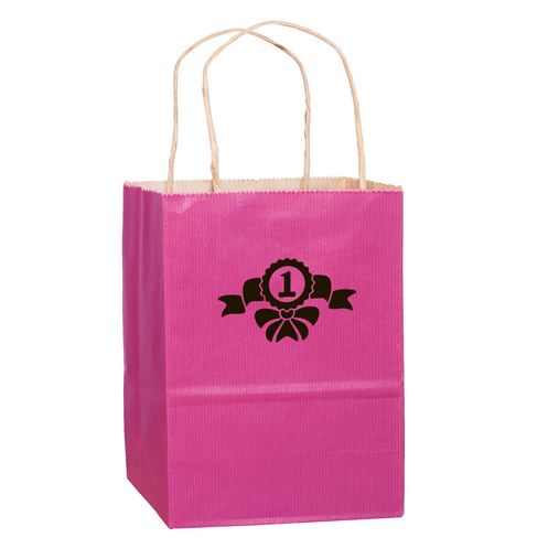 Custom Printed Breast Cancer Awareness Pink Matte Color Paper Shopper Bag (8"x4.75"x10.5") - Foil Stamp